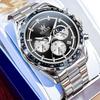 Кварцевые часы OLEVS Moon Watch для мужчин с металлическим черным ремешком, Популярные, Деловые, Студенческие, Фаза Луны, Хронограф, Мужские, Подарок, Люминесцентные, Водонепроницаемые, Дата, Ремешок,