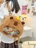 2024 Cute Orange Capybara Cartoon Plush Ita Bag - Shoulder & Backpack