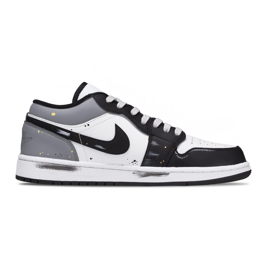 Jordan Air Jordan 1 Funi Скачущий с Funi Устойчивые к истиранию Низкие Винтажные Баскетбольные Кроссовки Унисекс Черно-белые 553558-132(Команда348-Фуни )