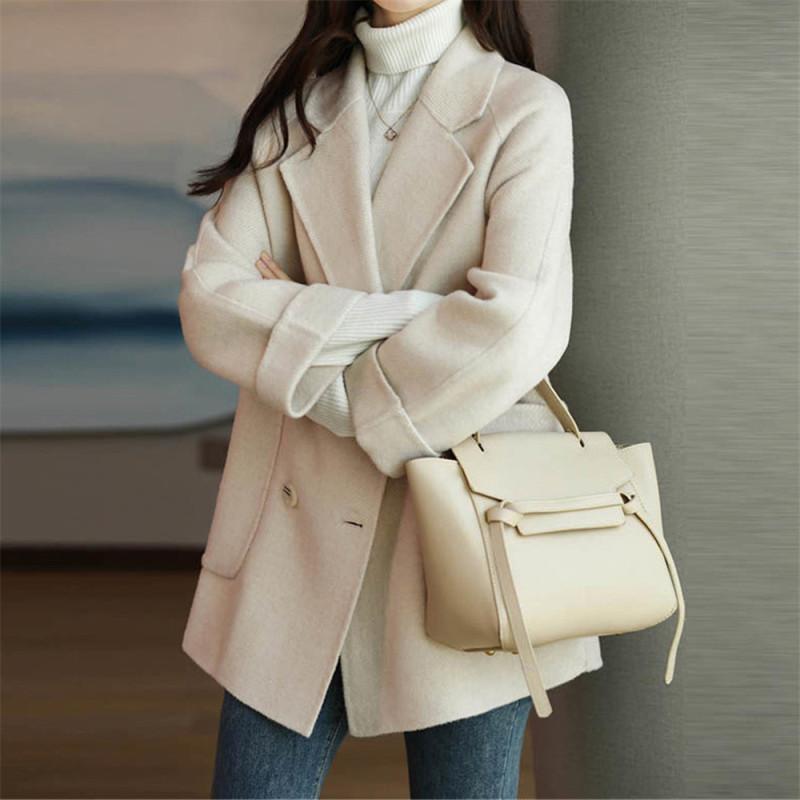 Tooxika осень и зима новый однотонный пиджак с воротником в елочку шерстяное пальто для женщин