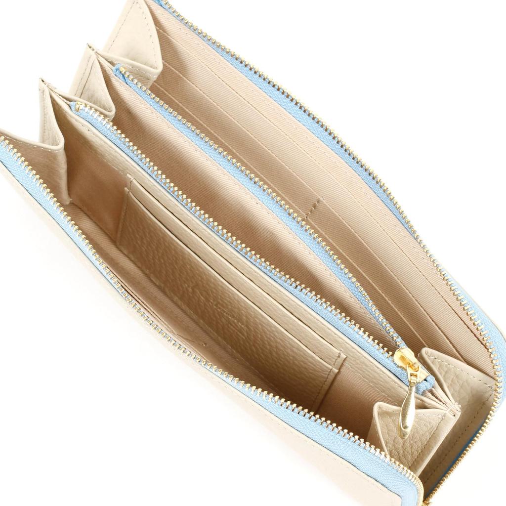 Цветовая комбинация длинный кошелек PH0790 Синий 50211 [Kitamura] Бежевый/Лёд