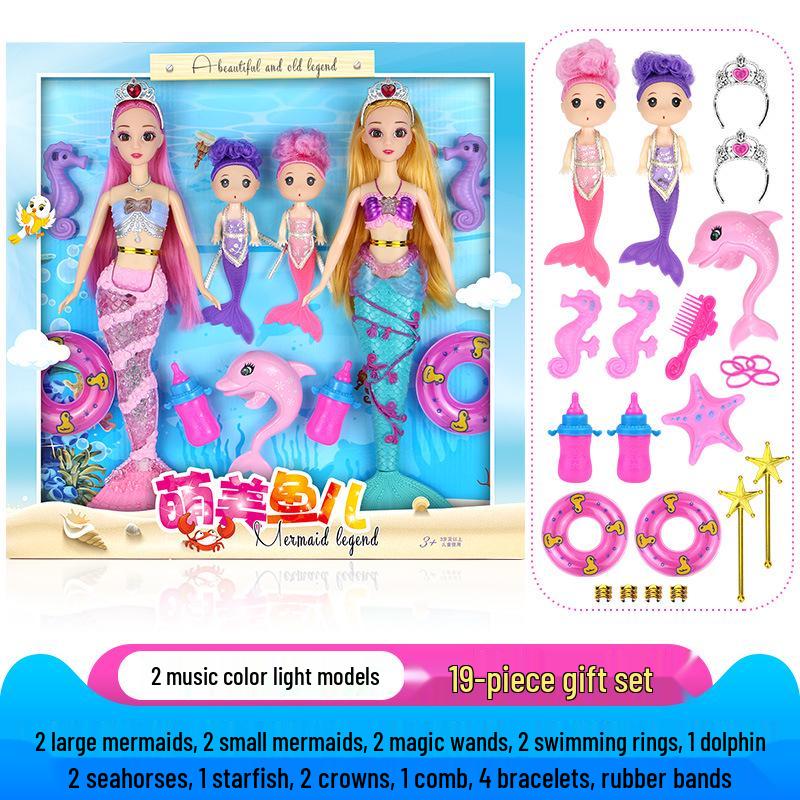 Набор кукол «Принцесса-русалка» для ролевых игр со светом и музыкой – Идеальный подарок на день рождения для девочек