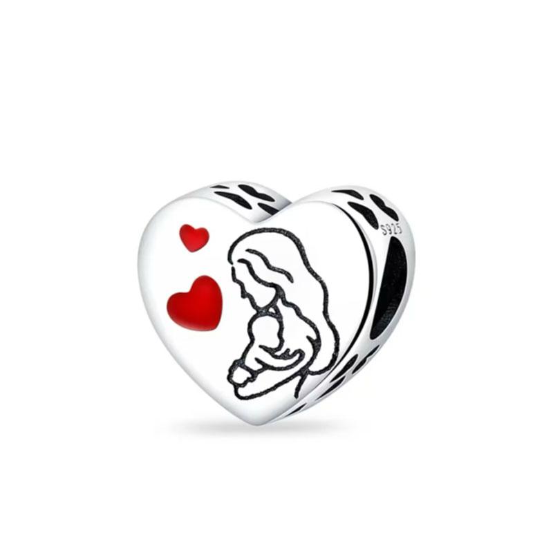 S925 Посеребренная коллекция «Любовь ко Дню матери», очаровательные бусины для мамы, подходят S925, оригинальные браслеты, ювелирные изделия «сделай сам», подарки на день рождения