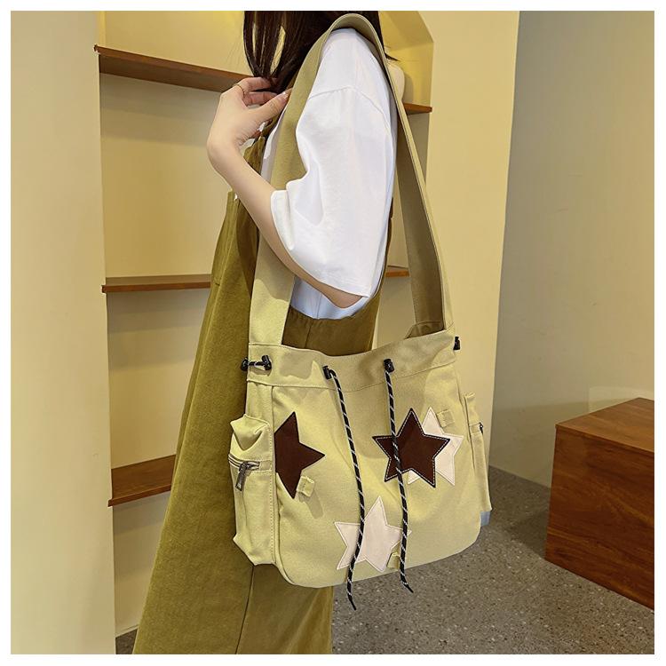 Холщовая сумка, женская тканевая сумка большой вместимости, сумка через плечо в стиле Star Academy, сумка через плечо