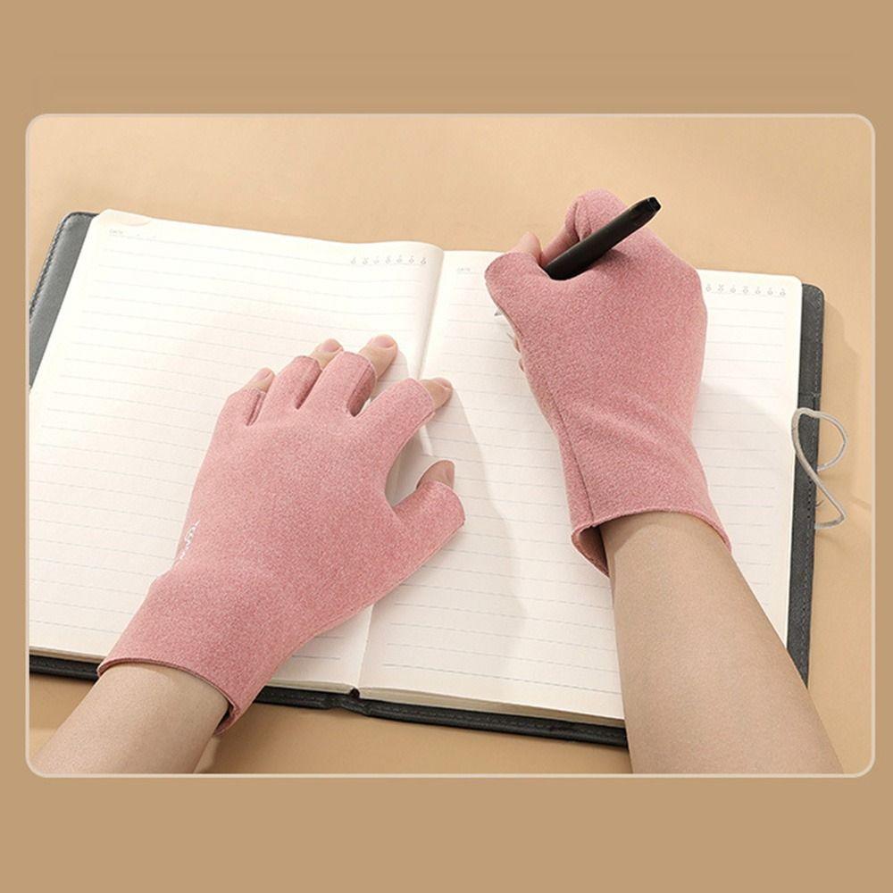 German Velvet Touchscreen Warm Gloves Semi-Finger Short Mittens Half Finger Gloves Riding Gloves