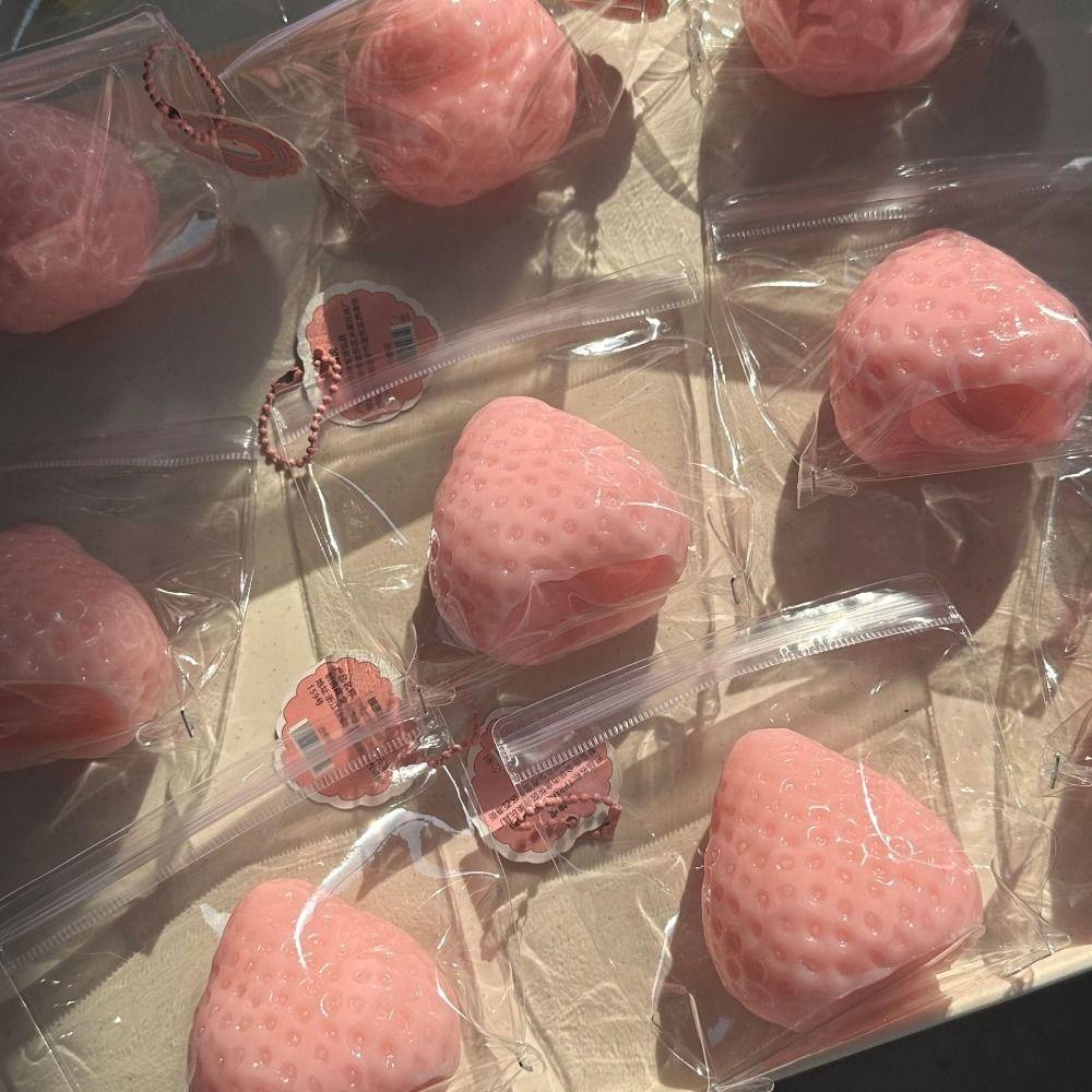 Silicone Strawberry Pinch Toy Simulation Cartoon Fidget Toy  Kids Tricky Doll
