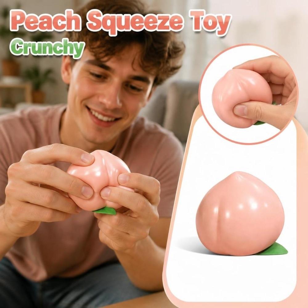 Building Blocks Peach Squeeze Toy Crunchy Realistic Fruits Pinch TPR Fidget Toy Children's Gifts