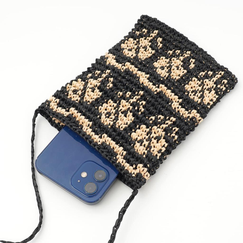 Raw Wool Itohenlab Knitting Kit #9-7 Flower Pattern Smartphone Shoulder Bag
