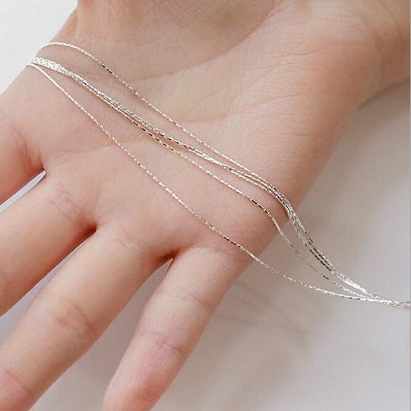New Korean Style 925 Sterling Silver Jewelry Superfine Multi -Layer Snake Bone Nude Bamboo Clavicle Chain Necklaces Xl110