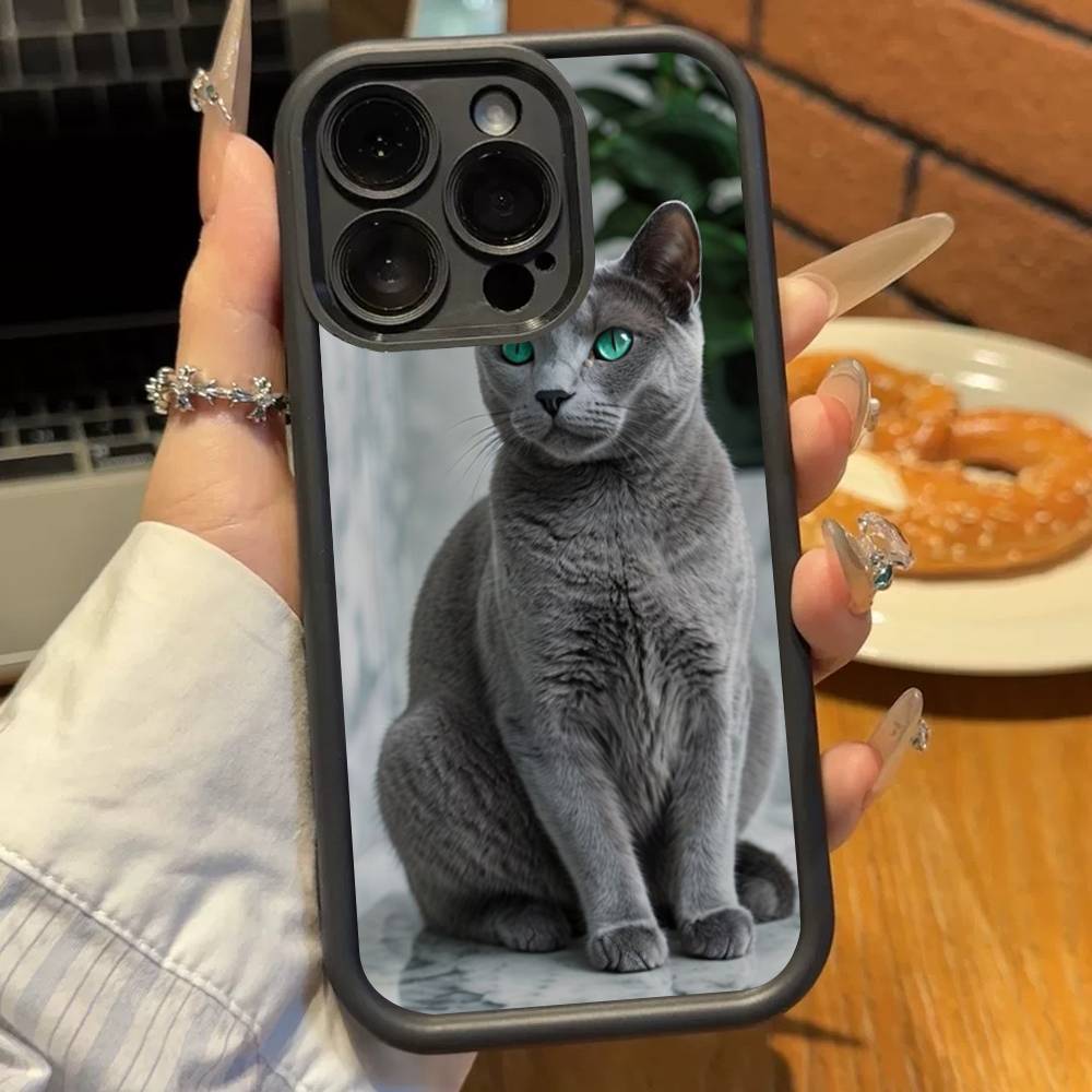 Кошка британская короткошерстная Мягкий ТПУ чехол для телефона Для iphone 17 Air 16 15 14 13 12 11 Pro Max Plus Чехол