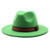 Big Eave Hat Fashion Flat Top Hat Men'S And Women'S Woolen Jazz Hat