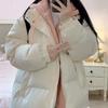 Ladies Spliced Lamb Wool Thickened Cotton Suit Female Ins Winter Warm Student Casual Loose Hooded Bread Suit Y2K Coat Jackets