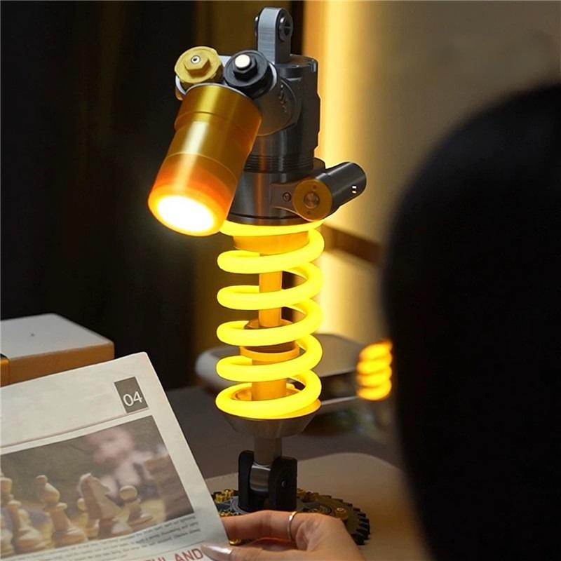 3D-printed industrial-grade shock-proof desk lamp for DIY motorcycle-style ambient lighting, suitable for decoration in game rooms.