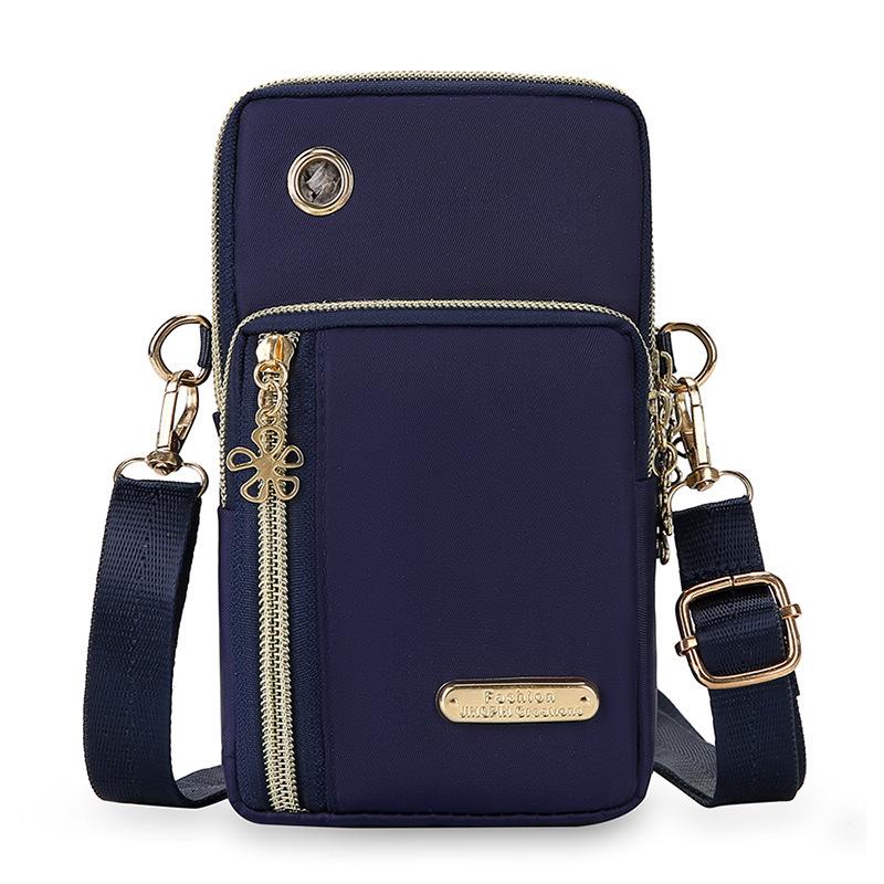 Women's Crossbody Pouch, Adjustable Strap, Casual Runners' Arm Bag, Multi-Pocket Phone Purse With Heart Charm Zipper