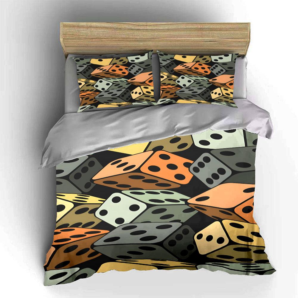 Colorful dice pattern. Bedding sets Duvet cover sets Duvet covers Pillowcases(1*Duvet Cover 2*Pillowcases without duvet insert)