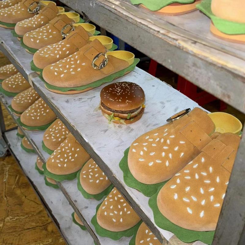 2025 лето новые туфли burger boken на платформе кожаная сумка головной убор полудраг пара мужская и женская обувь boken тренд