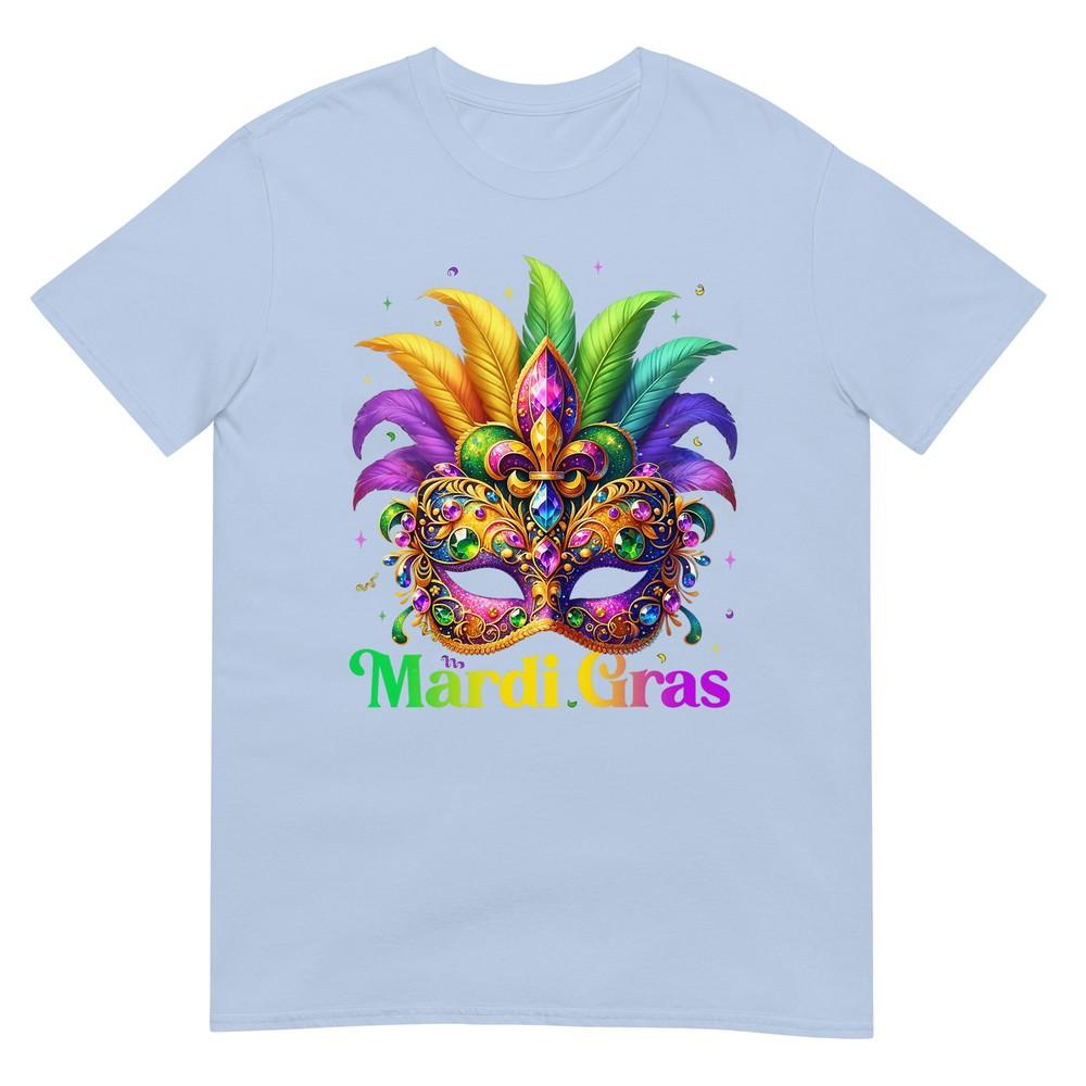 Mardi Gras Shirts For Unisex Girls Kids Mask Feather Party TShirt