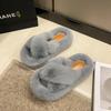 Winter Women Home Indoor Casual Fuzzy Slippers Female Flip Flops Fluffy Shoes Cross Slides Ladies Soft Plush Slippers Size 35-41