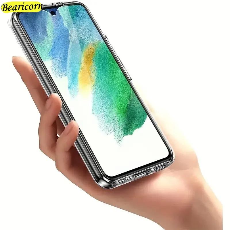 360 Полный корпус Силиконовый чехол Для Samsung Galaxy S2 S24 Ultra S23 Plus S22 S21 FE S20 S10 Lite S9 S8 Двойной прозрачный