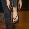 Woman Trend Newest Summer Gold Gold Buckle Women Slipper Fashion Slip on Ladies Flip Flops Flat Heel Outdoor Casual Sandals