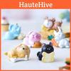Cute Resin Sleeping Pig Rabbit Cat Dog Miniatures For Diy Fairy Garden And Home Decor