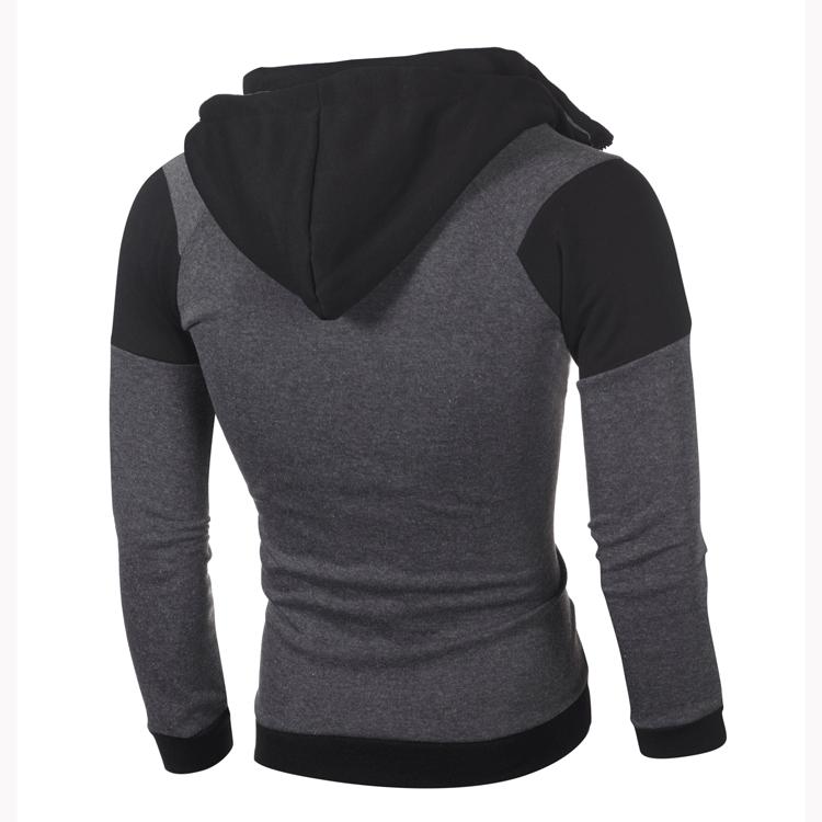 Men's Color-Block Double Zipper Hoodie – Casual Sportswear