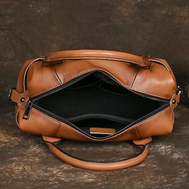 Johnature Универсальная женская сумка ручной работы из натуральной кожи в стиле ретро, большая вместимость, однотонные сумки через плечо