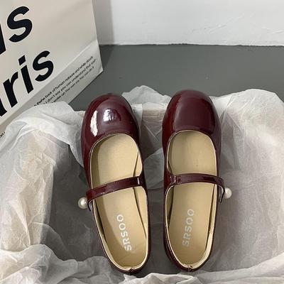 Французские ретро туфли-лодочки с круглым носком и плоским дном, с неглубоким горлом, женские, новинка 2025 года, универсальные, с юбкой, мягкая подошва, туфли Мэри Джейн