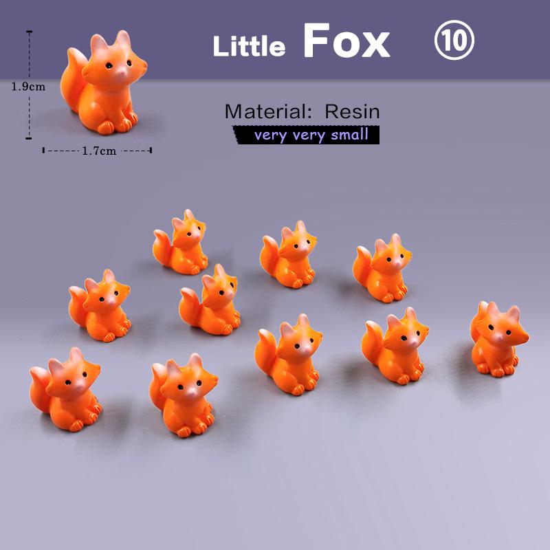 10Pcs Easter Rabbit Horse Dinosaurs Capybara Duck Fox Pig Cat Turtle Frog Figurine Miniature Fairy Garden Decoration Accessories