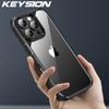 KEYSION Shockproof Armor Clear Case for iPhone 16 Pro Max HD Transparent Soft Silicone+PC Phone Back Cover for iPhone 15 Pro Max