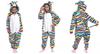 Cat onesie kigurumi costume disguise warm pajamas children tracksuit 134-140 Onesie children Colorful cat - 110-116