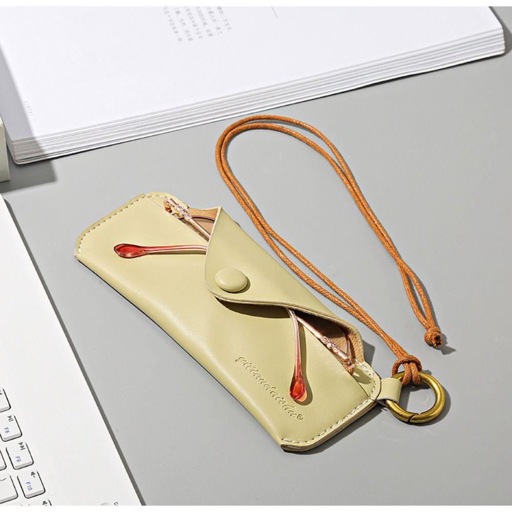 With Hanging Rope Sunglasses Bag PU Leather Reading Glasses Box Eyewear Protector Boys Girls