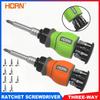 1set 11-in-1 Ratchet Screwdriver Set, Precision Multi-bit Ratchet Screw Drivers, Slotted/Philips/Pozi/Torx Home Repair Tools