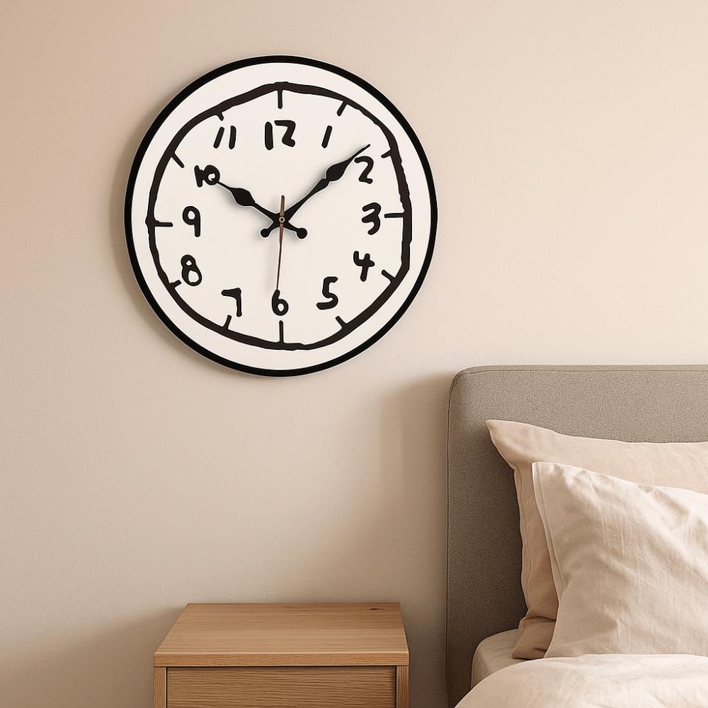 Cartoon Design Digital Wall Clock Special Design Wooden Round Clock Home Decoration