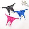 Trendy Sexy Underwear Open Crotch Protective Seamless Crochet Floral Lace Perspective Thong Underwear for Sleeping