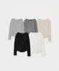MONGDOL Heart Neck Slim Ribbed Knit Mdkt120_5 Colors