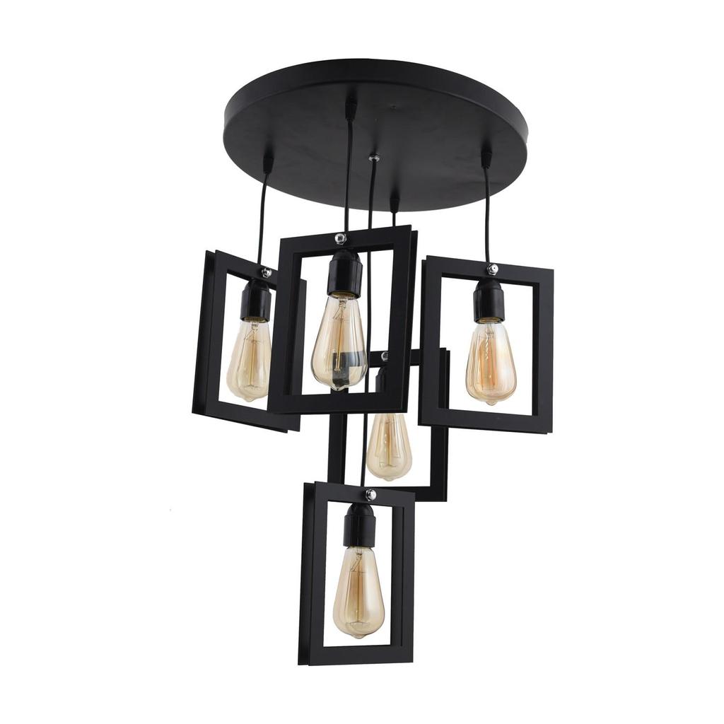 Потолочная люстра в деревенском стиле с 5 подвесками