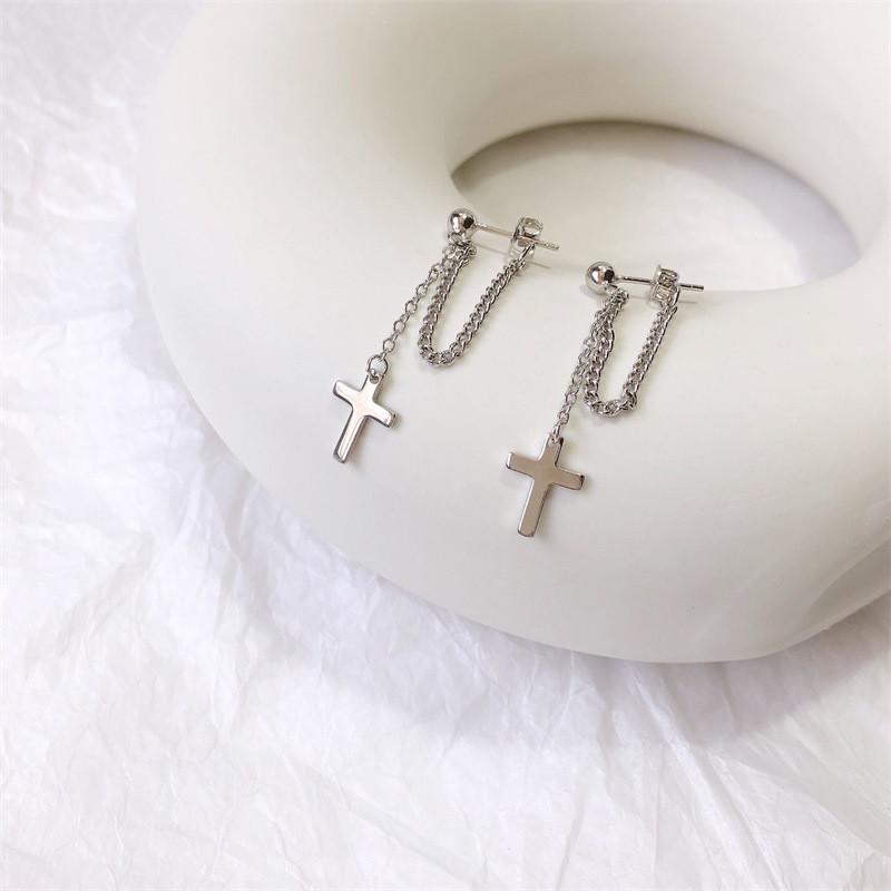 Punk Style The Cross Earring Fashion Geometric Stud Earrings Women Women Men Rock Jewelry Party Eardrop