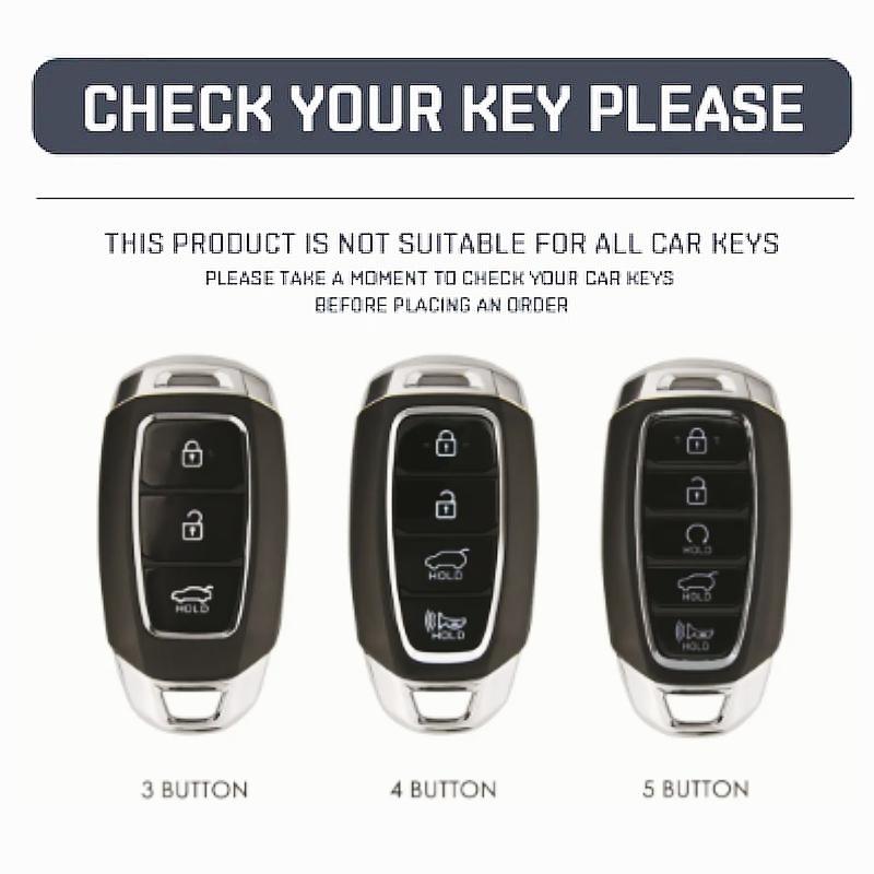 Metal Zinc Leather Car Key Case Cover for Hyundai I30 I40 Ix35 KONA Solaris Grandeur Ig Accent Santa Fe Palisade 2017 2018 2019