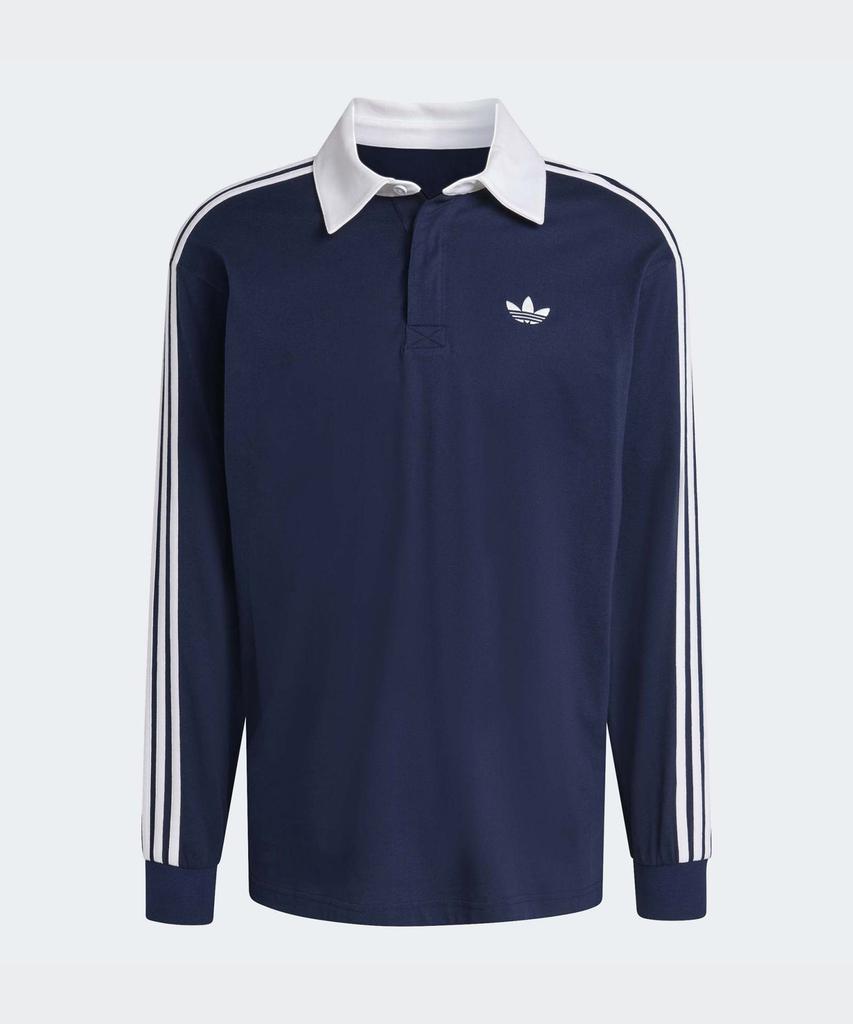 ADIDAS 3-Stripe Rugby Long Sleeve Polo - Night Indigo / Ke3574