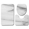 3Pcs/Set Marble Texture Toilet Lid Cover Floor Carpet Mat Home Bathroom Decor
