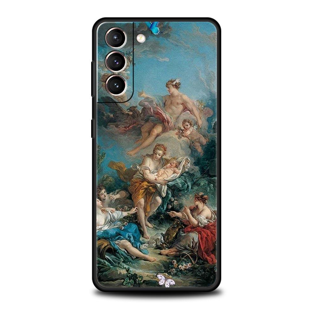 Мягкий чехол для телефона с рисунком в стиле ренессанс для Samsung Galaxy S24 S23 S22 S20 Ultra S21 FE 5G S10 S9 Plus S10E S8 20 TPU Cover