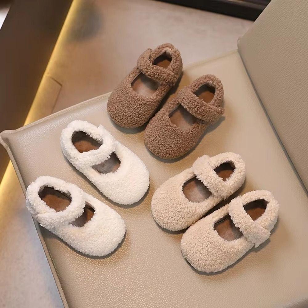Warm Children Flat Shoes Non-Slip Winter Shoes Fashion Fleece Fur Shoes Kids
