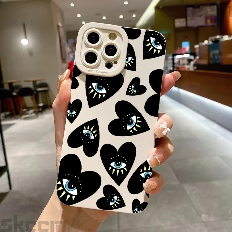 Креативный силиконовый чехол для телефона с узором «Сглаз» для iPhone 16 Pro Max 14 15 Plus 11 12 13 Mini X XS XR 7 8 16E Ударопрочный чехол