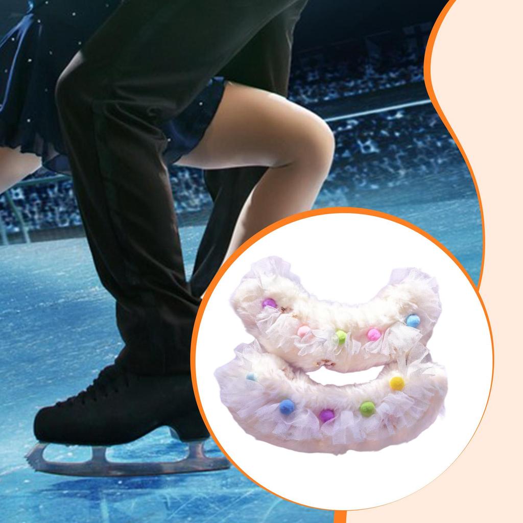 Portable Plush Skate Covers Water Absorbing Blade Guard for Ice Skates Figure Skating Protector for Indoor Rink