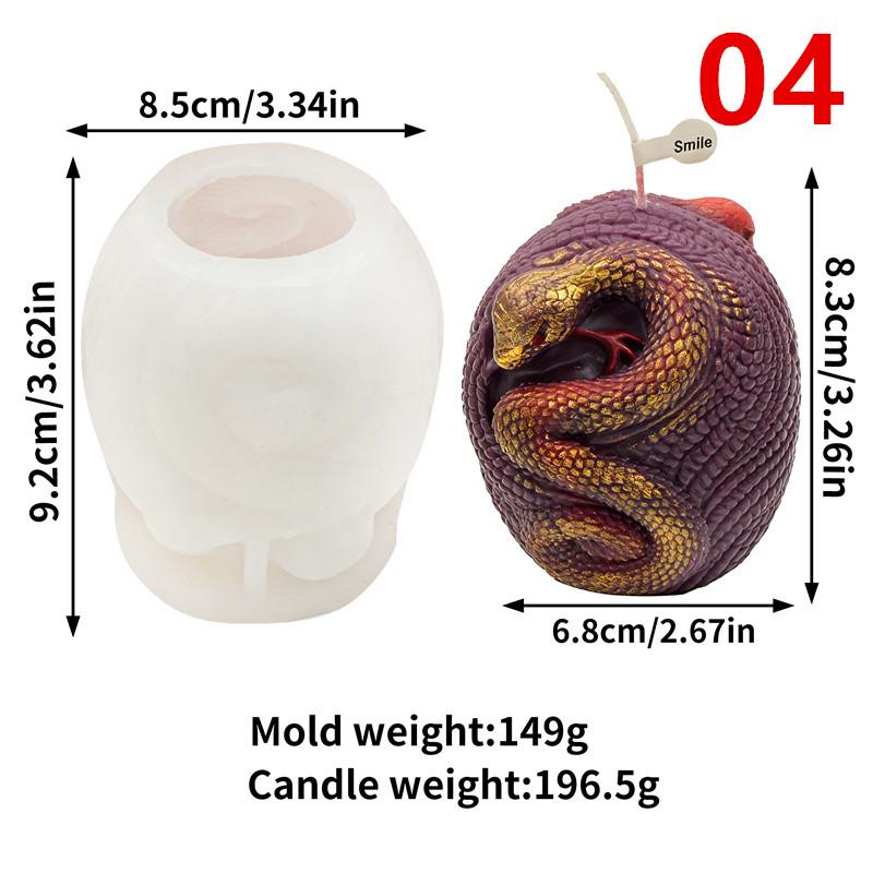 Подсвечник-колонна в форме змеи Силиконовая форма Сделай сам Рельеф свернувшейся змеи Змеиное яйцо Дизайн розовой колонны Свечи Гипс Домашний декор