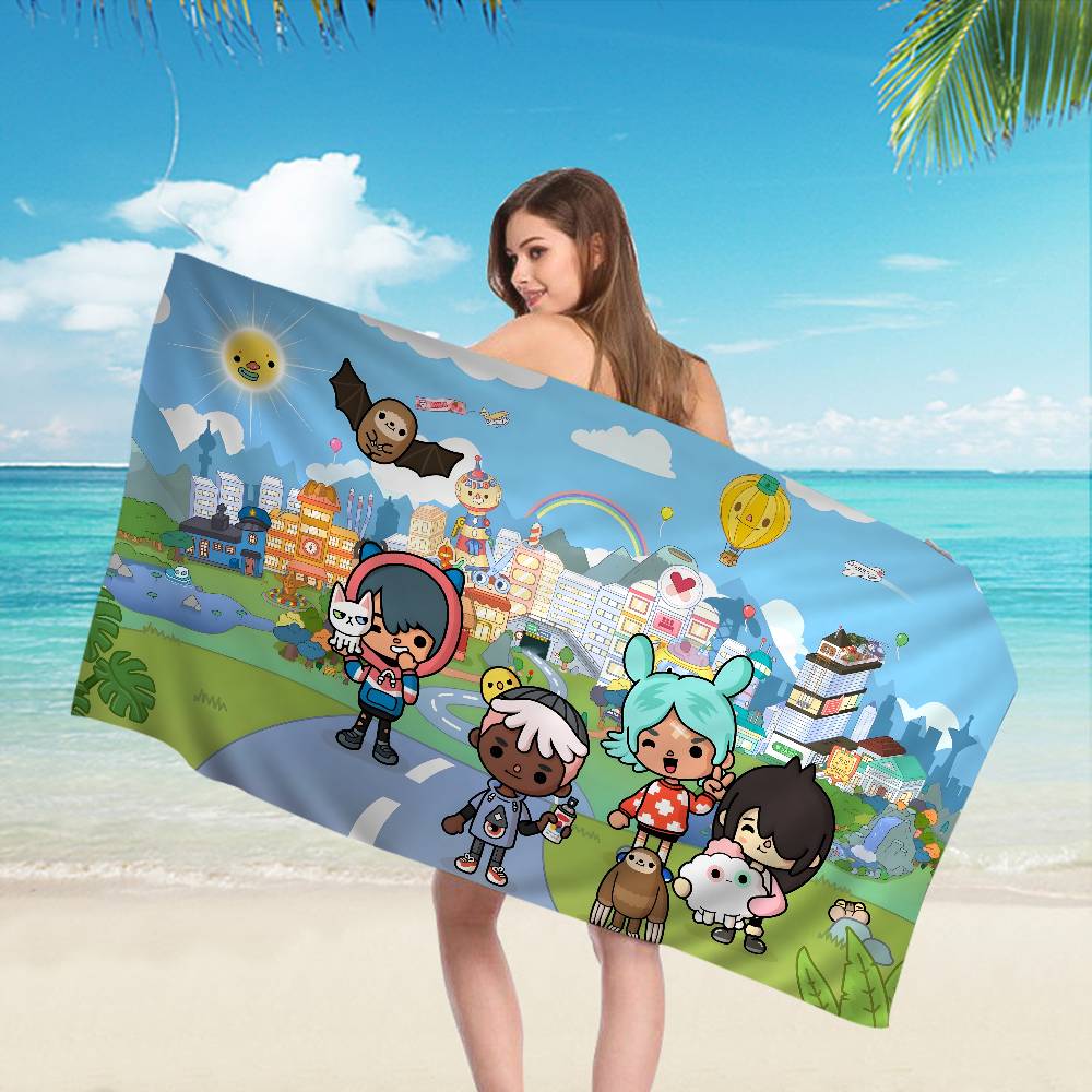 Toca Boca Toca Life World Микрофибровое пляжное полотенце Впитывающее Быстросохнущее Мягкое Для йоги Плавание Отдых в курорте Полотенце для альпинизма