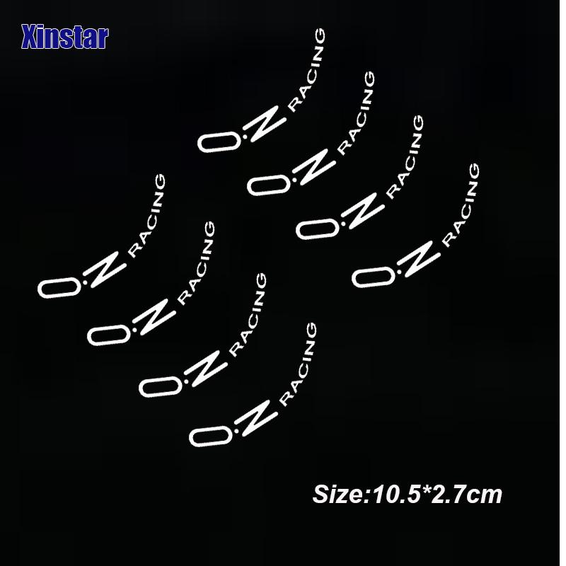 8Pcs OZ Racing Car Wheel Sticker Universal Auto Accessories