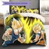 Постельное белье с рисунком Dragon Ball, Декор для дома, Подарок на день рождения (1 пододеяльник + 2 наволочки, без наполнителя)