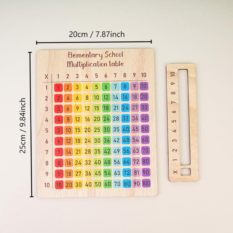 Multiplication Table Wooden Board Set Ideal for After School Math Practice Safe Learning Toy for Elementary Kids